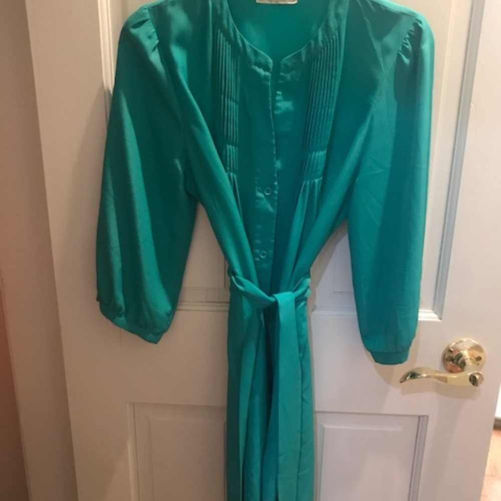 Impeccable Pig Silk Green Tie Dress